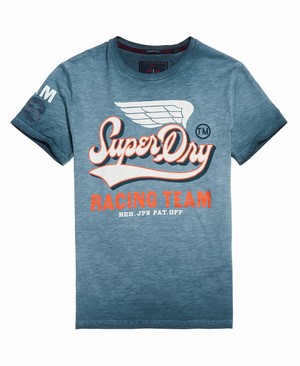 Superdry High Flyers Slub Férfi Pólók Sötétkék | XOHMP5879